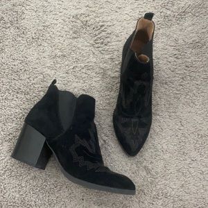 Black heeled ankle booties size 9